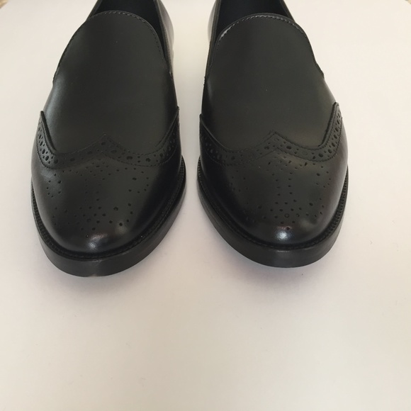 ‼️NEW‼️Massimo Dutti:Black Leather Slip on Loafers